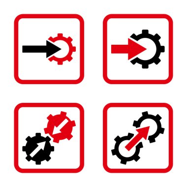 Entegrasyon vites düz kare vektör simgesi