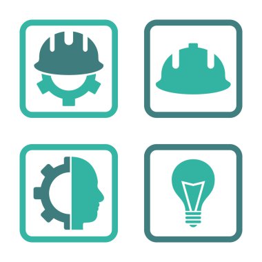 Geliştirme düz kare vektör simgesi