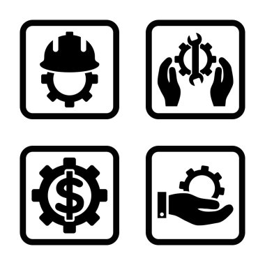 Geliştirme düz kare vektör simgesi