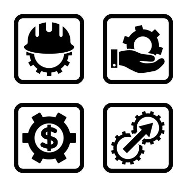 Geliştirme düz kare vektör simgesi