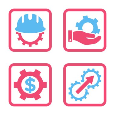 Geliştirme düz kare vektör simgesi