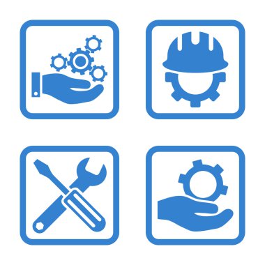 Geliştirme düz kare vektör simgesi