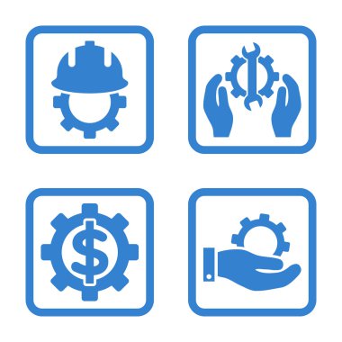 Geliştirme düz kare vektör simgesi