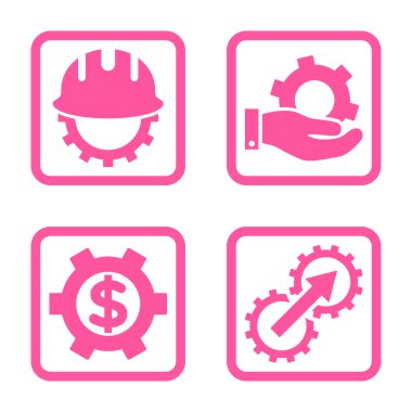 Geliştirme düz kare vektör simgesi