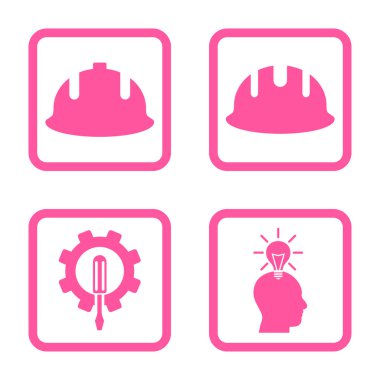 Geliştirme düz kare vektör simgesi