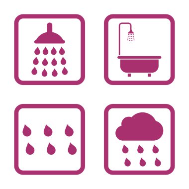 Duş düz kare vektör simgesi