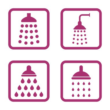 Duş düz kare vektör simgesi