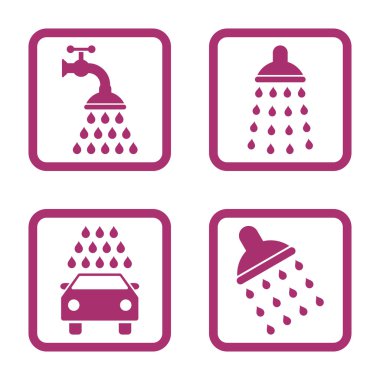 Duş düz kare vektör simgesi