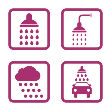 Duş düz kare vektör simgesi