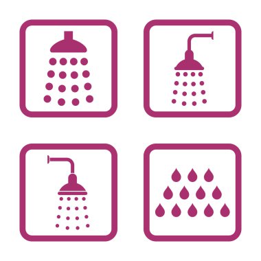 Duş düz kare vektör simgesi