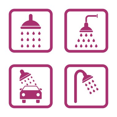 Duş düz kare vektör simgesi