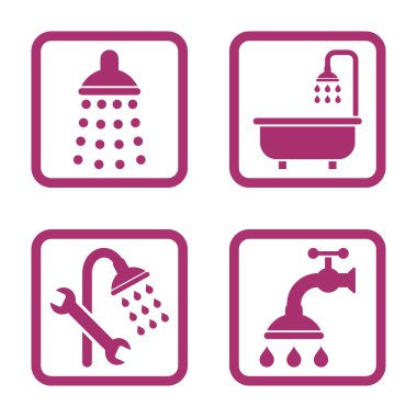 Duş düz kare vektör simgesi