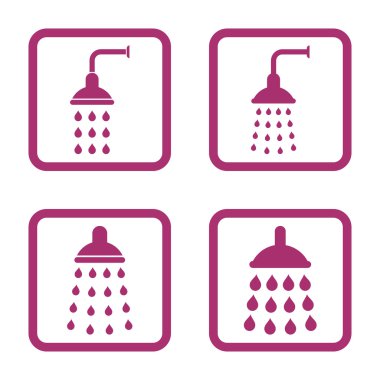 Duş düz kare vektör simgesi