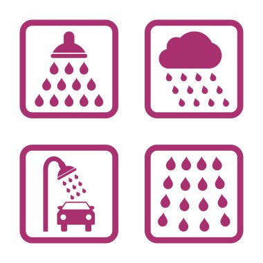 Duş düz kare vektör simgesi