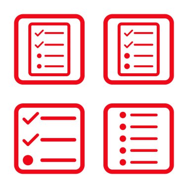 Liste öğeleri düz kare vektör simgesi