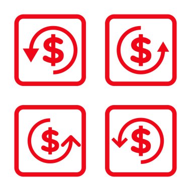 Düz kare vektör simge iade