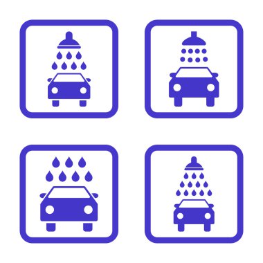 Carwash düz kare vektör simgesi