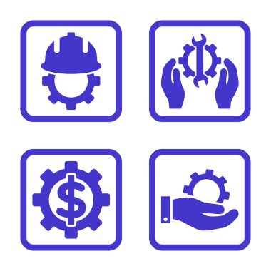 Geliştirme düz kare vektör simgesi