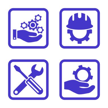 Geliştirme düz kare vektör simgesi