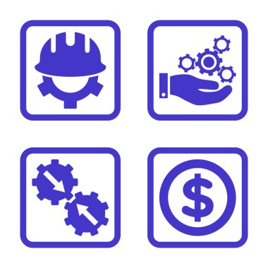 Geliştirme düz kare vektör simgesi