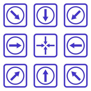 Yön okları düz kare vektör simgesi