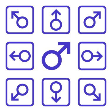 Yön düz kare vektör simgesi