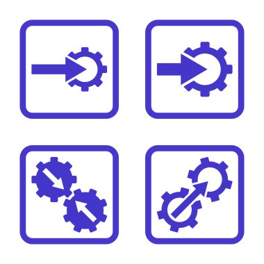 Entegrasyon vites düz kare vektör simgesi