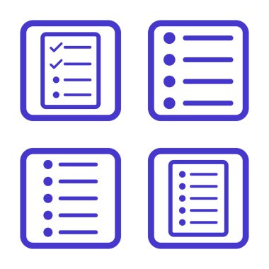 Liste öğeleri düz kare vektör simgesi