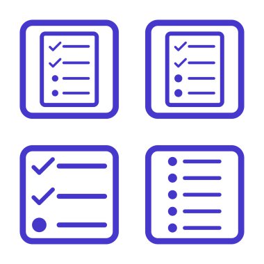 Liste öğeleri düz kare vektör simgesi