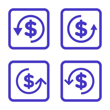 Düz kare vektör simge iade