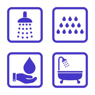 Duş düz kare vektör simgesi