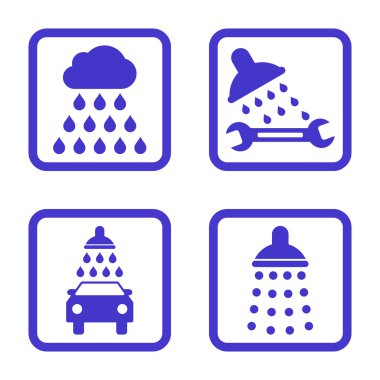 Duş düz kare vektör simgesi