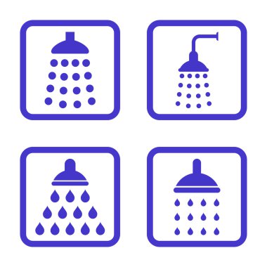 Duş düz kare vektör simgesi