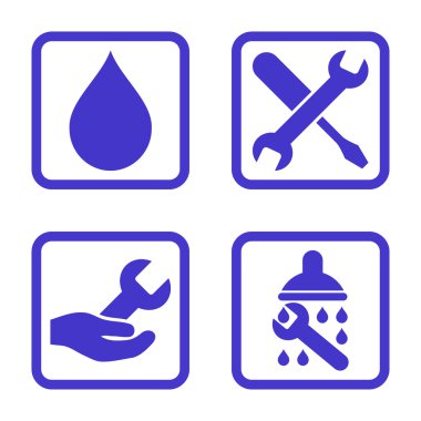 Duş düz kare vektör simgesi