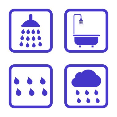 Duş düz kare vektör simgesi