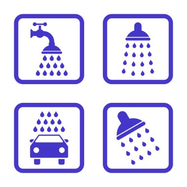 Duş düz kare vektör simgesi