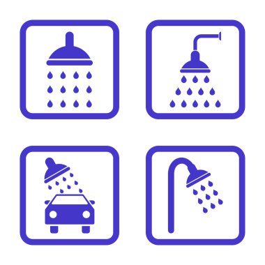 Duş düz kare vektör simgesi