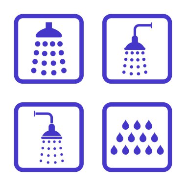 Duş düz kare vektör simgesi