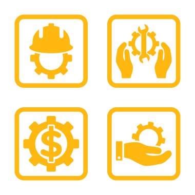 Geliştirme düz kare vektör simgesi