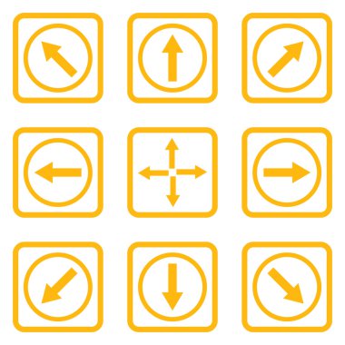 Yön okları düz kare vektör simgesi