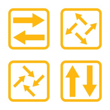 Exchange oklar düz kare vektör simgesi