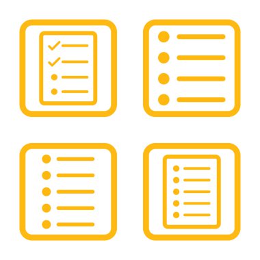 Liste öğeleri düz kare vektör simgesi