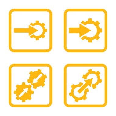 Entegrasyon vites düz kare vektör simgesi