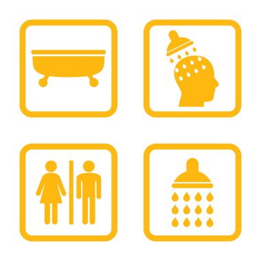 Sıhhi düz kare vektör simgesi