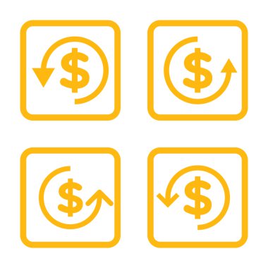 Düz kare vektör simge iade