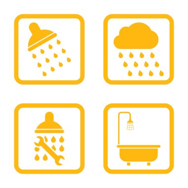 Duş düz kare vektör simgesi