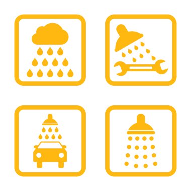 Duş düz kare vektör simgesi