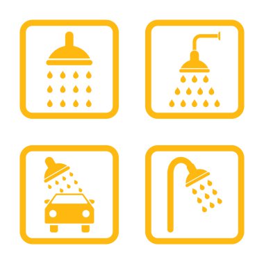 Duş düz kare vektör simgesi