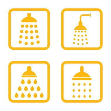 Duş düz kare vektör simgesi