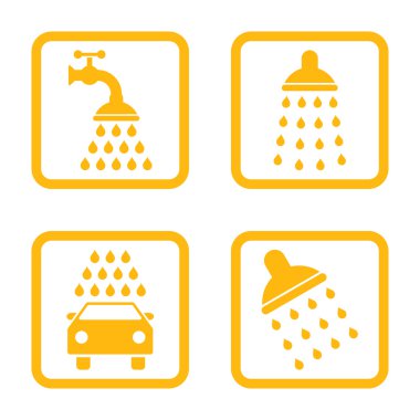 Duş düz kare vektör simgesi